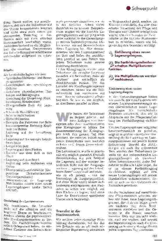 Vorschauseite 2: Therapeutisch-aktivierendes Bewegen und Lagern nach dem Bobath-Konzept Ein interdisziplinäres Projekt zur Qualitätssicherung