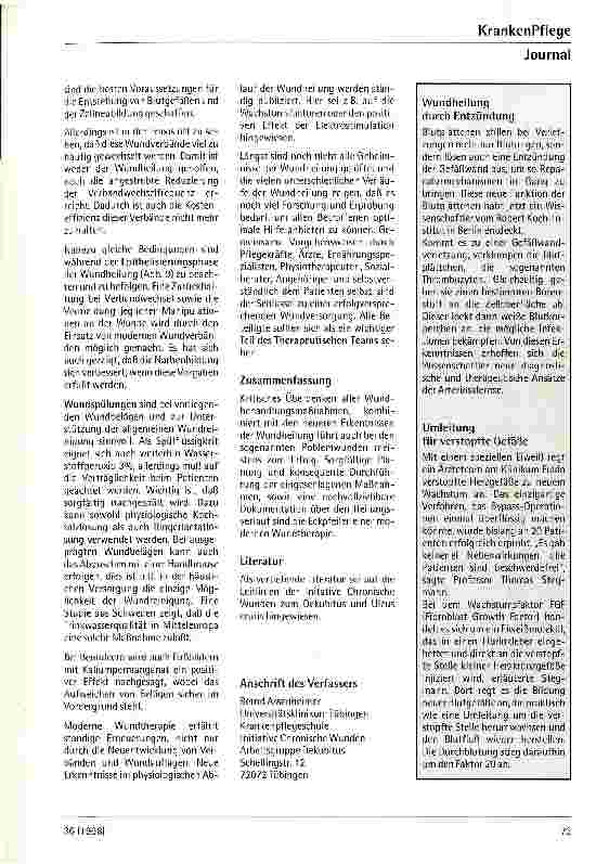 Vorschauseite 4: Wundversorgung heute