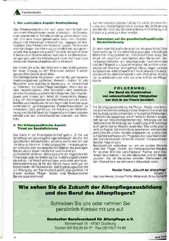Vorschauseite 2: Zukunft der Altenpflege