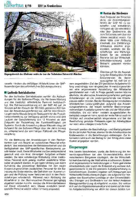 Vorschauseite 2: Mehr Transparenz und Effizienz bei den bayerischen Universitätsklinika durch neue DV-Verfahren