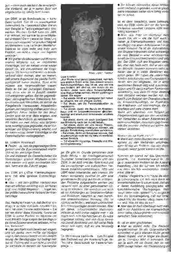 Vorschauseite 2: Lore Kroeker übernahm Geschäftsführung beim DBfK Wir müssen solidarisch handeln
