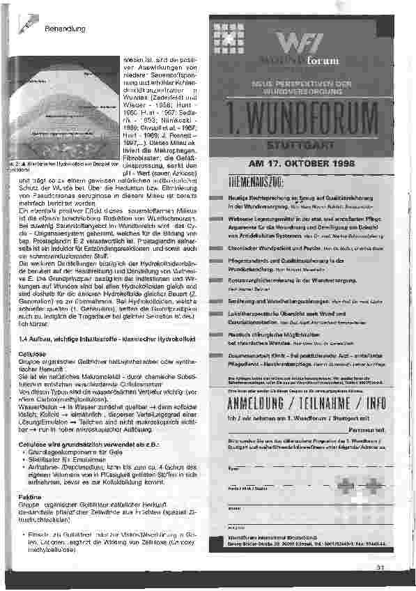 Vorschauseite 3: Moderne Wundauflagen Teil I - Hydrokolloide