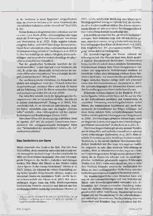 Vorschauseite 2: „Wir sind Erinnerung“ Das Gedächtnis der Generationen und sein Einfluss auf die Gesundheit