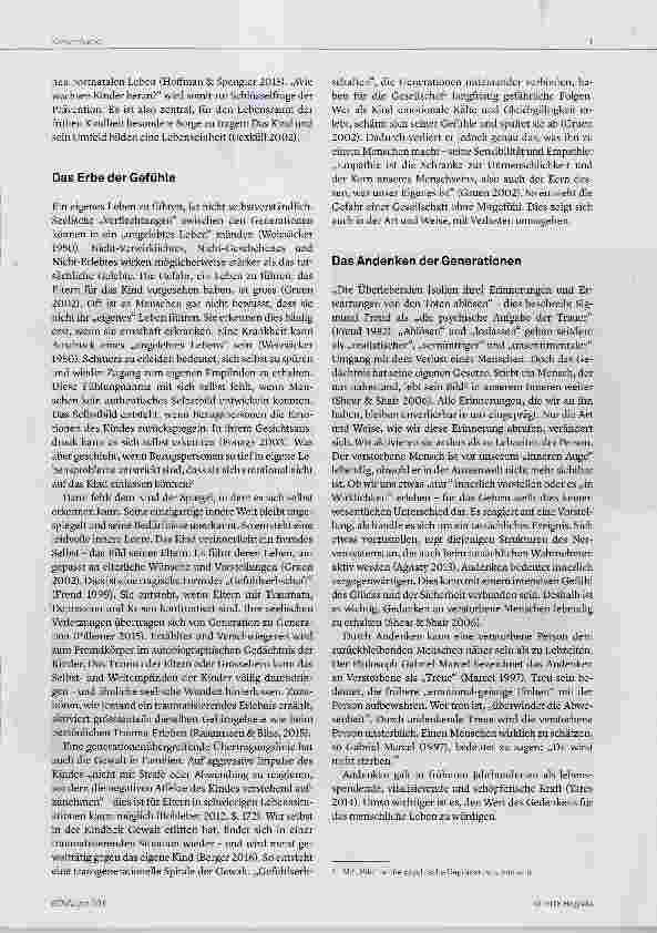 Vorschauseite 3: „Wir sind Erinnerung“ Das Gedächtnis der Generationen und sein Einfluss auf die Gesundheit