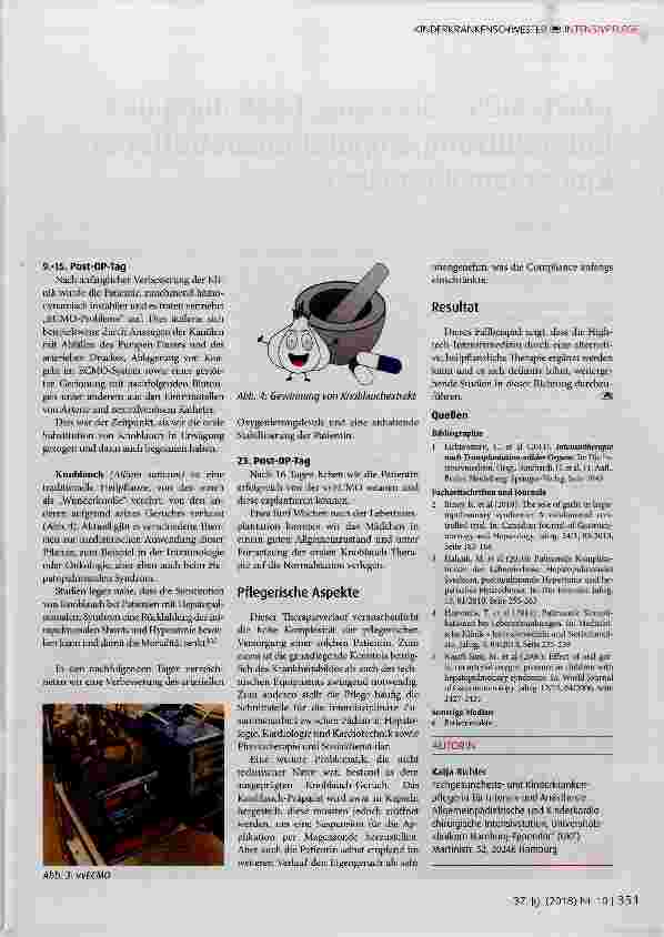 Vorschauseite 2: Hightech trifft Heilpflanze:Unterstützende Knoblauch-Therapie bei Hepatopulmonalem Syndrom