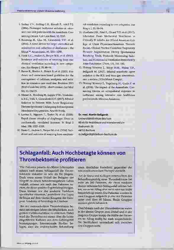Vorschauseite 5: Praxisoptimierung: Update inhalative Sedierung