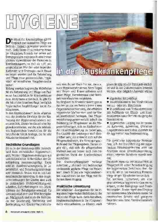 Vorschauseite 1: Hygiene in der Hauskrankenpflege