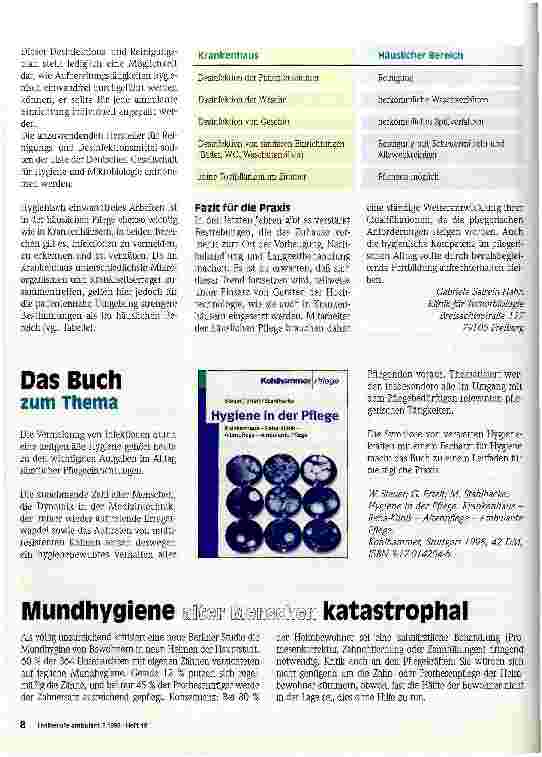 Vorschauseite 3: Hygiene in der Hauskrankenpflege