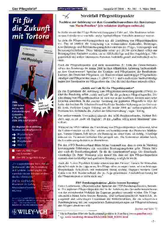 Vorschauseite 1: Streitfall Pflegestützpunkte
