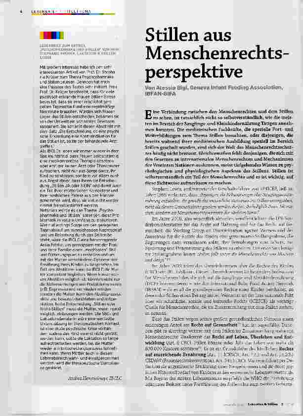 Vorschauseite 1: Stillen aus Menschenrechts Perspektive