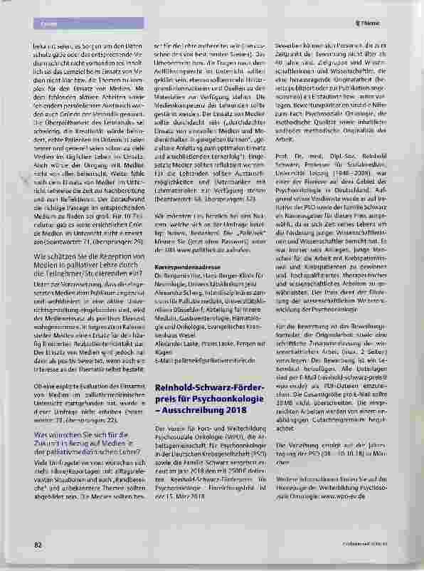 Vorschauseite 2: Nutzung von Medien im paiiiativmedizinischen Unterricht eine Umfrage unter den Nutzern der „Pailithek“