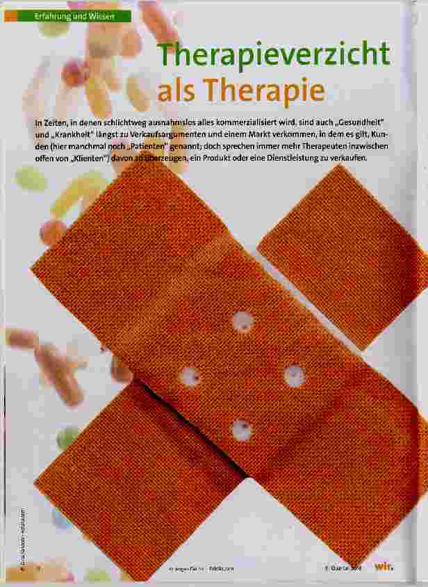 Vorschauseite 1: Terapieverzicht als Therapie