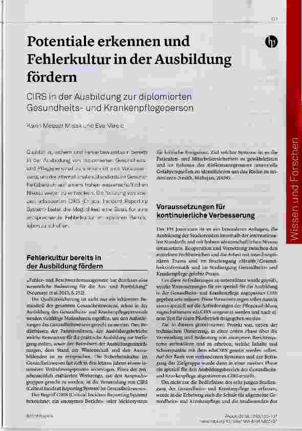 Vorschauseite 1: Potentiale erkennen und Fehlerkultur in der Ausbildung fordern