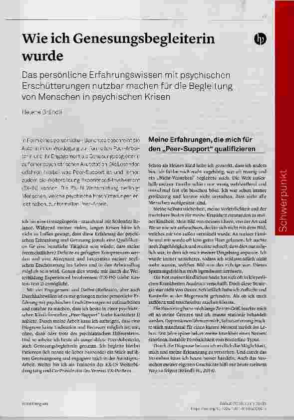 Vorschauseite 1: Wie ich Genesungsbegleiterin wurde