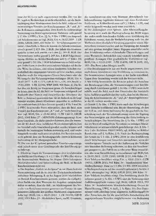 Vorschauseite 6: Knochenzement II §§ 3 Abs. 1,3a, 5 Abs. 1,5a Abs. 1,17 Abs. 2 UWG