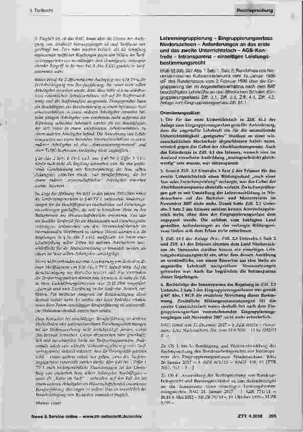 Vorschauseite 5: Stufenzuordnung im Hochschulbereich nach TV-L