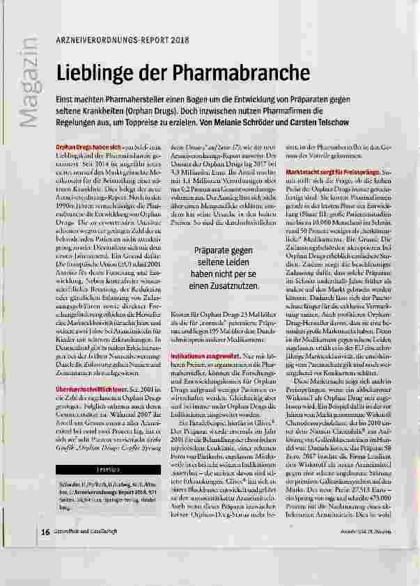 Vorschauseite 1: Lieblinge der Pharmabranche