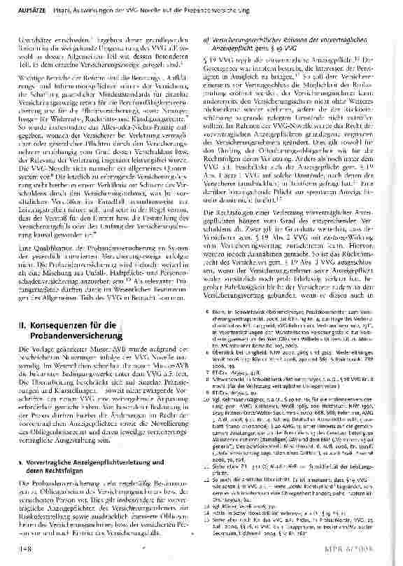 Vorschauseite 2: Auswirkungen der WG-Novelle auf die Probandenversicherung