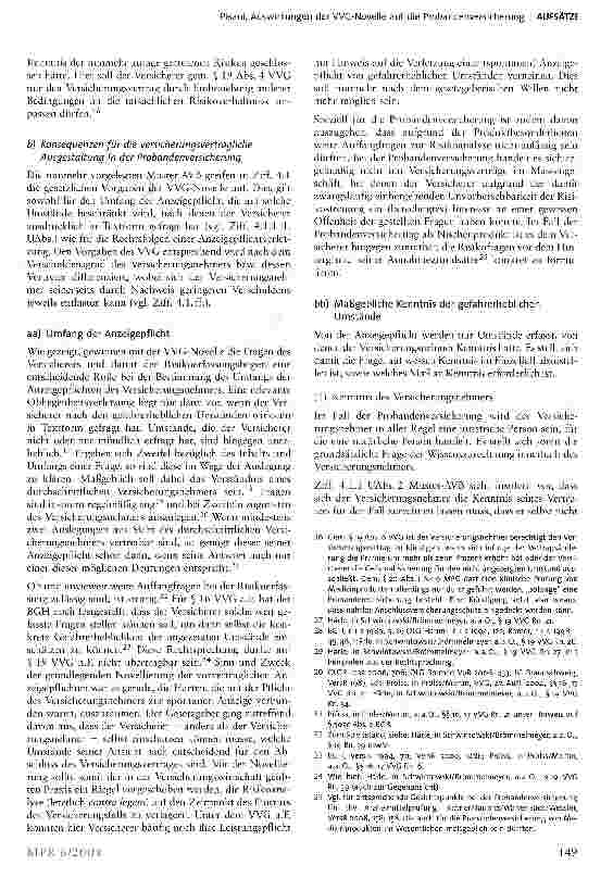 Vorschauseite 3: Auswirkungen der WG-Novelle auf die Probandenversicherung