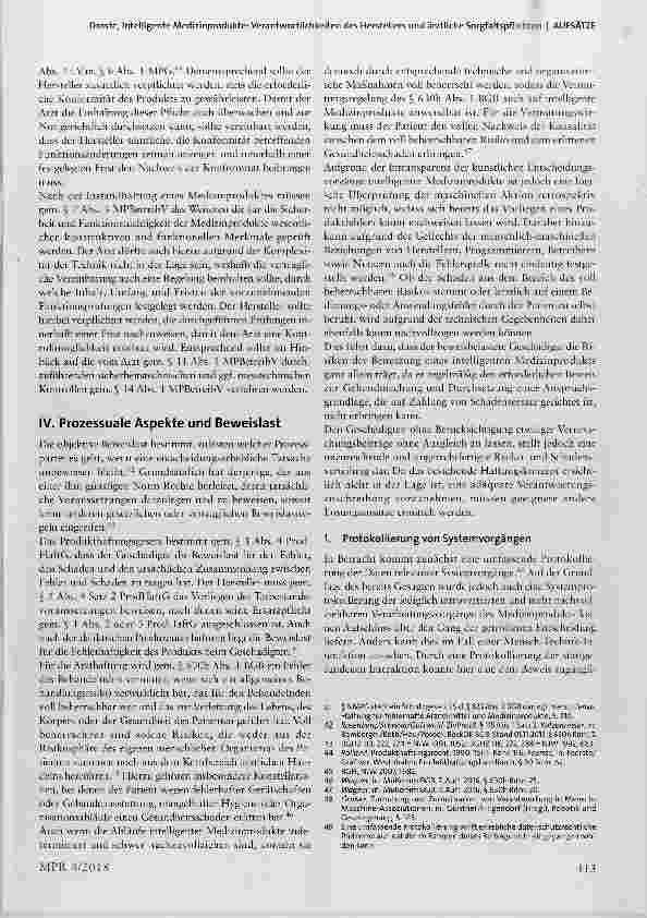 Vorschauseite 5: Intelligente Medizinprodukte: Verantwortlichkeiten des Herstellers und ärztliche Sorgfaltspflichten