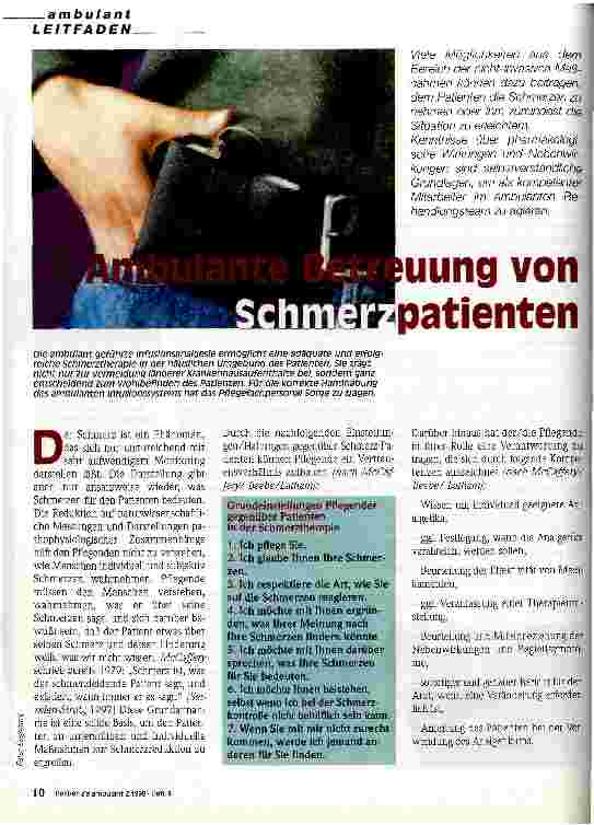 Vorschauseite 1: Ambulante Betreuung von Schmerzpatienten