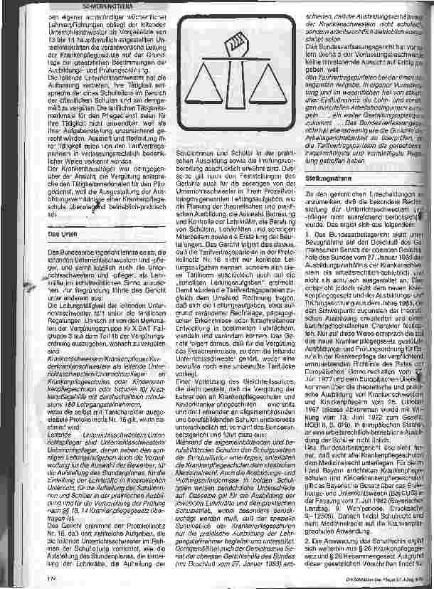Vorschauseite 2: Sind Unterrichtsschwestern und Unterrichtspfleger Lehrkräfte im schulrechtlichen Sinne?