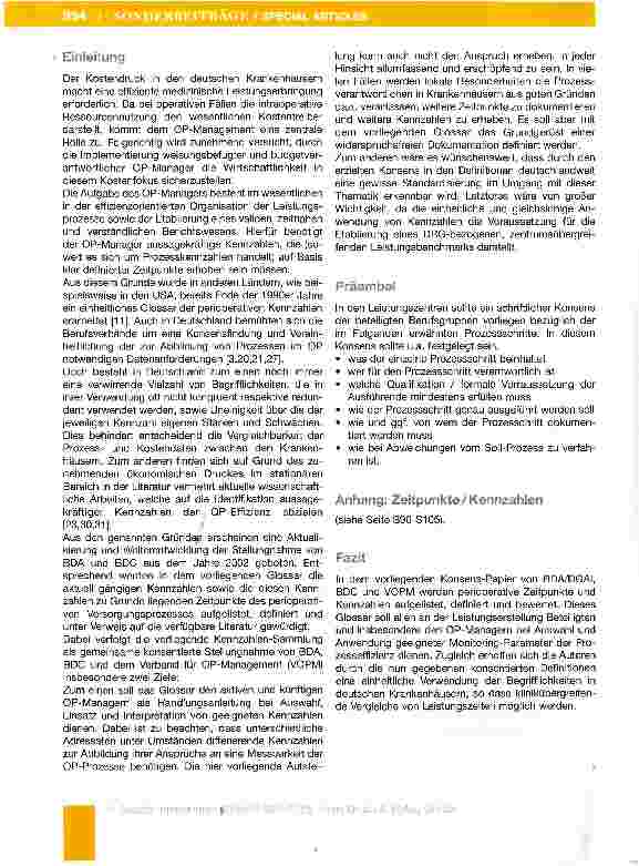 Vorschauseite 2: Glossar perioperativer Prozesszeiten und Kennzahlen