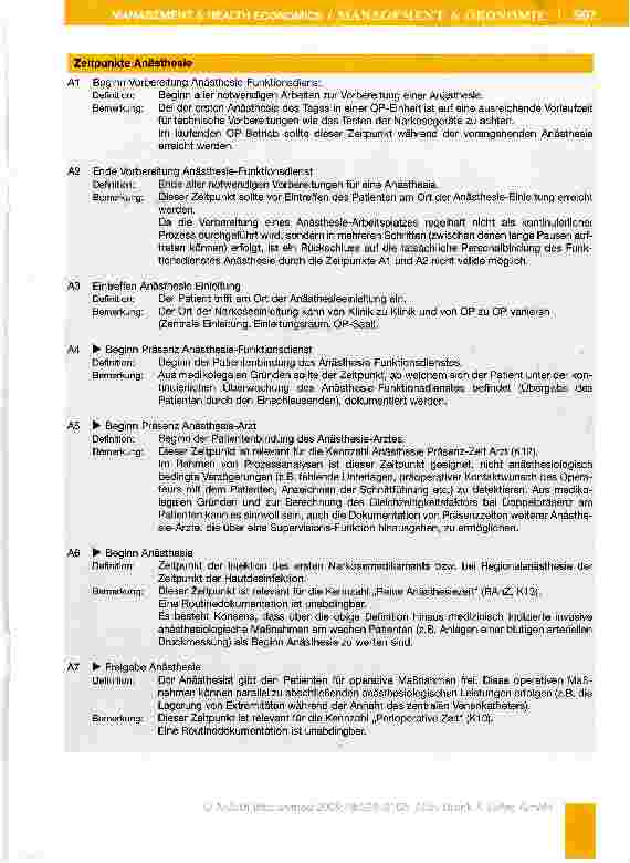 Vorschauseite 5: Glossar perioperativer Prozesszeiten und Kennzahlen