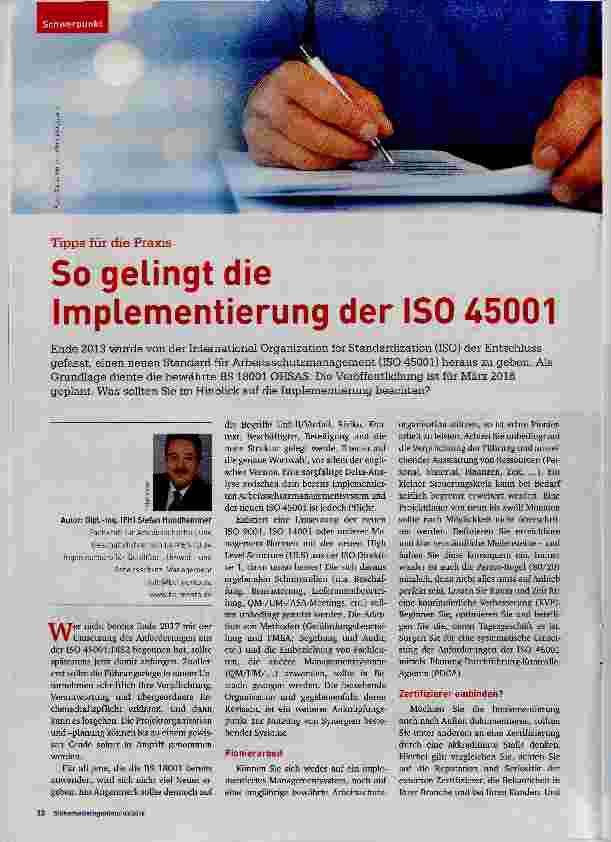 Vorschauseite 1: So gelingt die Implementierung der ISO A5001