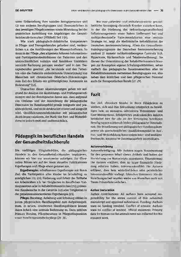 Vorschauseite 2: Die pädagogische Dimension in den Gesundheitsberufen