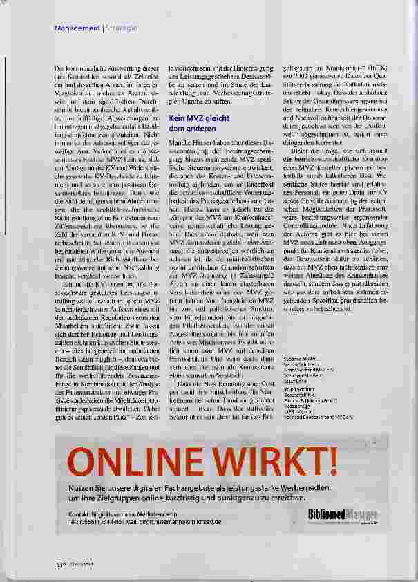 Vorschauseite 3: Benchmarking im Krankenhaus-MVZ Die Unvergleichliche