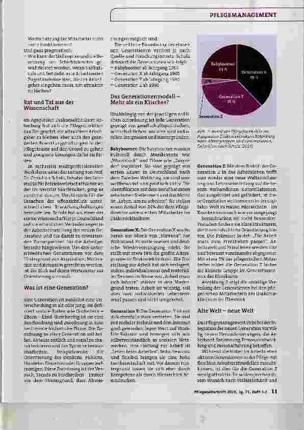 Vorschauseite 2: Generationenmix in der Pflege Herausforderung für Führungskräfte