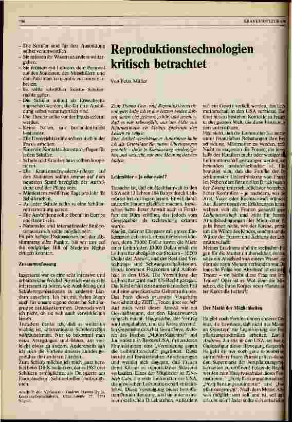 Vorschauseite 1: Reproduktionstechnologien kritisch betrachtet