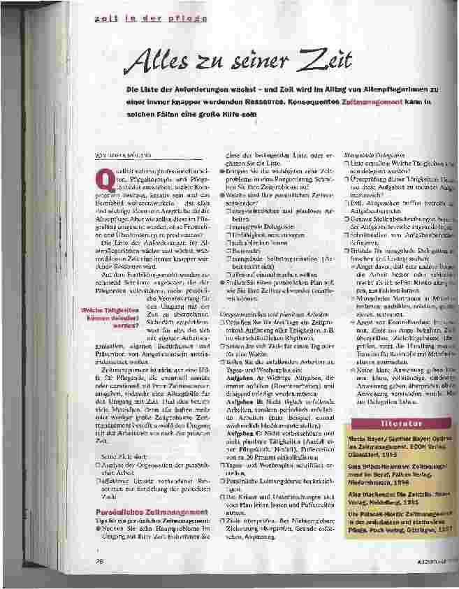 Vorschauseite 1: Alles zu seiner Zeit
