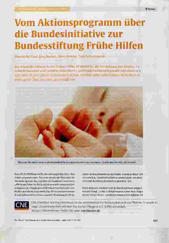 Vorschauseite 1: Vom Aktionsprogramm über die Bundesinitiative zur Bundesstiftung Frühe Hilfen