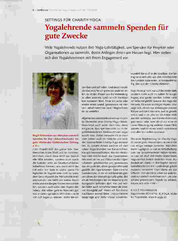 Vorschauseite 1: Yogalehrende sammeln Spenden für gute Zwecke
