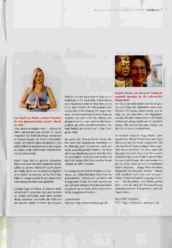 Vorschauseite 2: Yogalehrende sammeln Spenden für gute Zwecke
