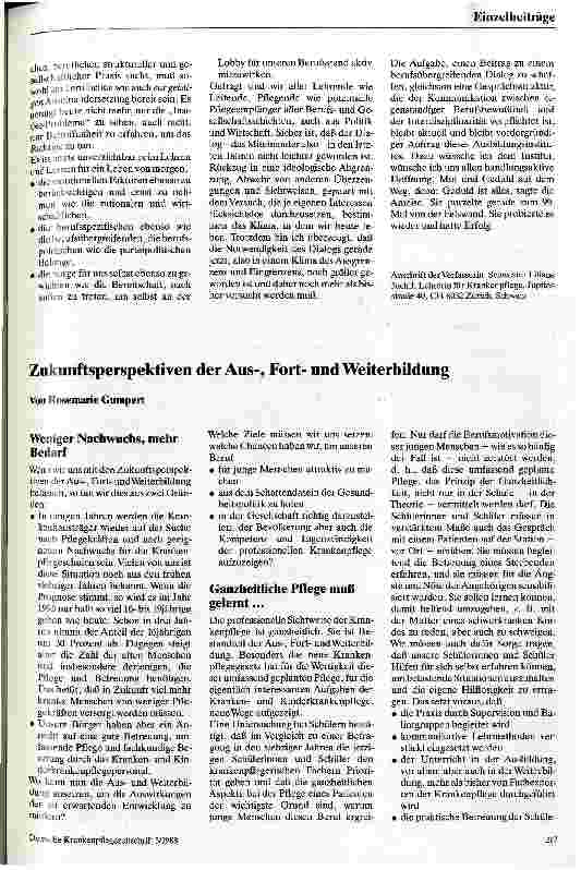 Vorschauseite 1: Zukunftsperspektiven der Aus-, Fortund Weiterbildung