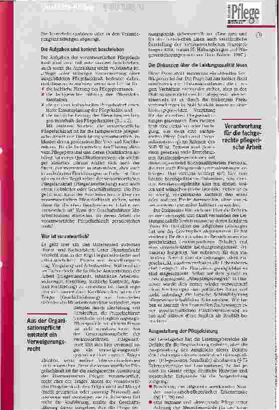 Vorschauseite 3: Qualität als Baustein der Pflegeversicherung Teil 3: Die verantwortliche Pflegefachkraft