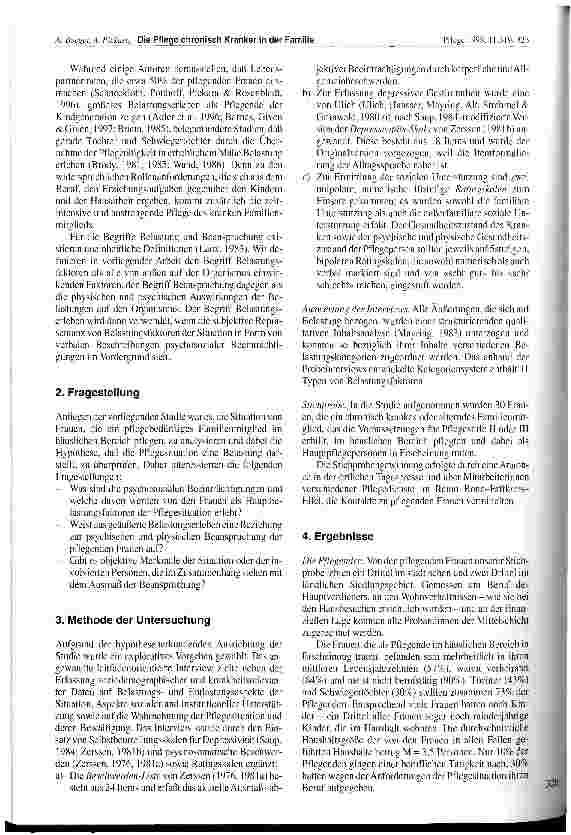 Vorschauseite 2: Die Pflege chronisch Kranker in der Familie Psychosoziale Beeinträchtigungen und Wohlbefinden bei pflegenden Frauen