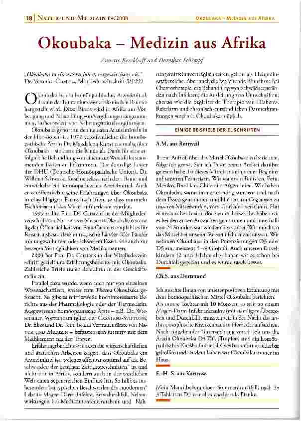 Vorschauseite 1: Okoubaka - Medizin aus Afrika