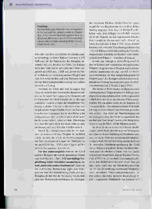 Vorschauseite 3: Haftpflichtversicherungsschutz für eine fehlgeschlagene honorarärztliche Operation