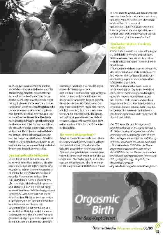 Vorschauseite 2: Orgasmic Birth - ein gut gehütetes Geheimnis