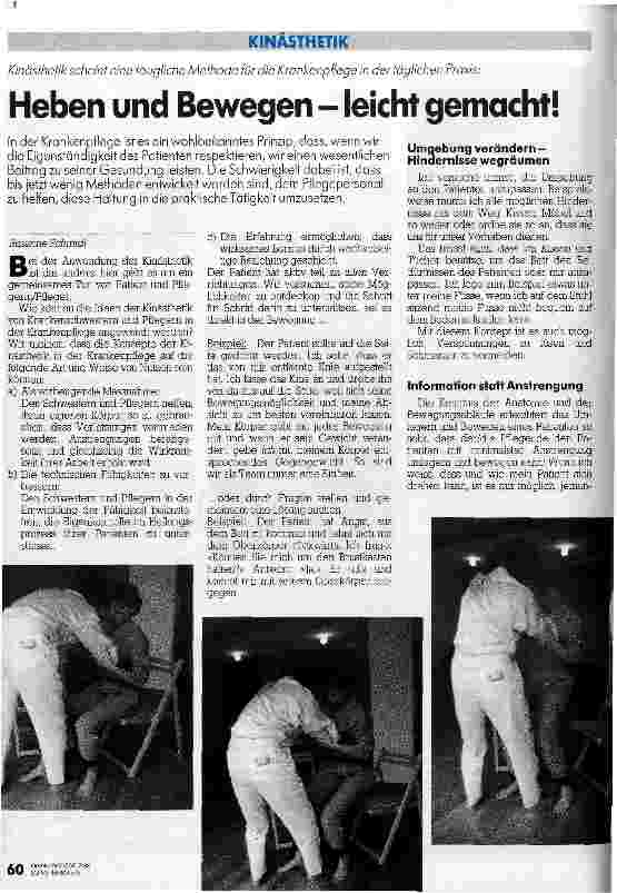 Vorschauseite 1: Heben und Bewegen - leicht gemacht! Kinästhetik scheint eine taugliche Methode für die Krankenpflege