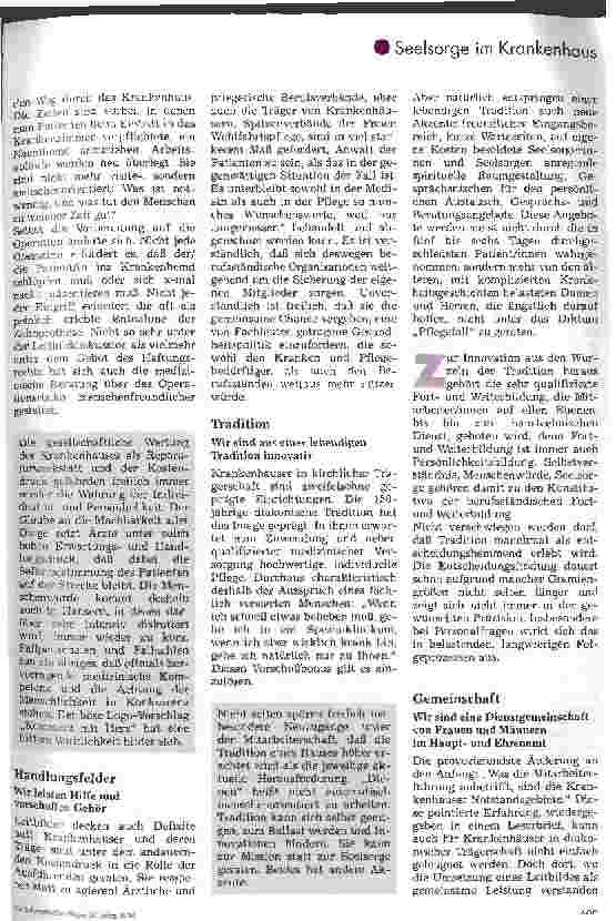 Vorschauseite 2: Das Leitbild der Diakonie Auswirkungen auf die Krankenhausarbeit