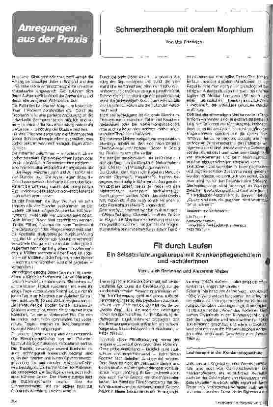 Vorschauseite 1: Schmerztherapie mit oralem Morphium