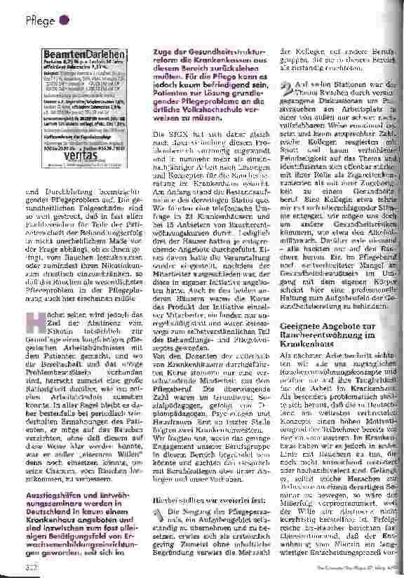 Vorschauseite 2: Raucherentwöhnung im Krankenhaus Die Schule für Gesundheitsberatung Xanten, ein Projekt der Pflege