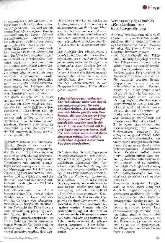 Vorschauseite 3: Raucherentwöhnung im Krankenhaus Die Schule für Gesundheitsberatung Xanten, ein Projekt der Pflege