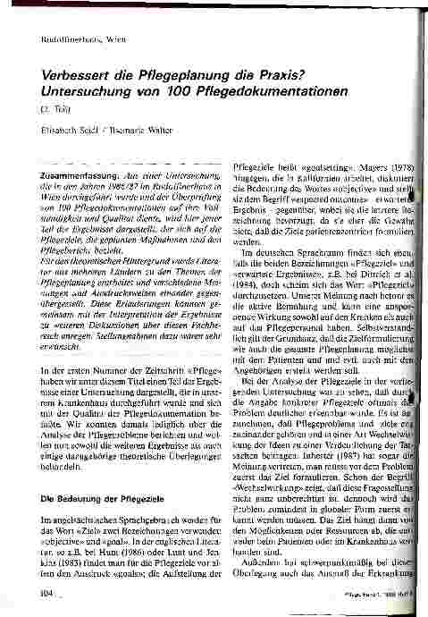 Vorschauseite 1: Verbessert die Pflegeplanung die Praxis? Untersuchung von 100 Pflegedokumentationssystemen // 2. Teil