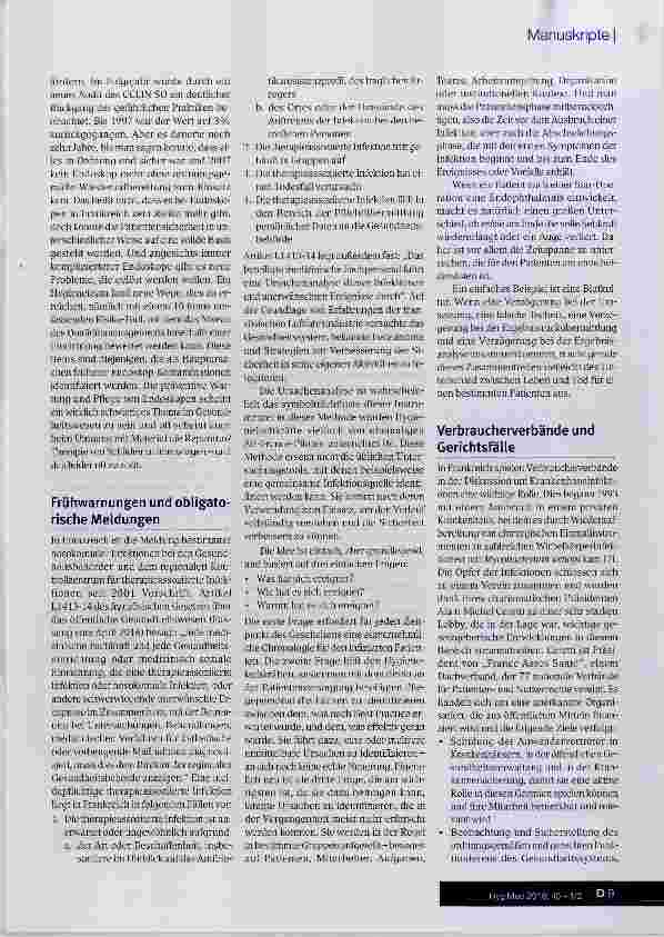 Vorschauseite 5: Prävention von therapieassoziierten Infektionen in Frankreich